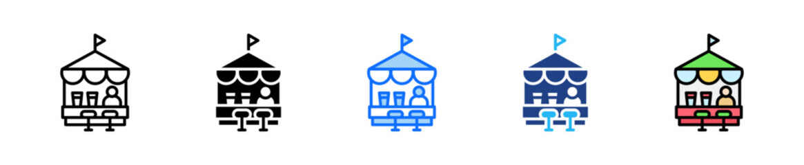 Open Air Market Icon Set Multiple Style Collection