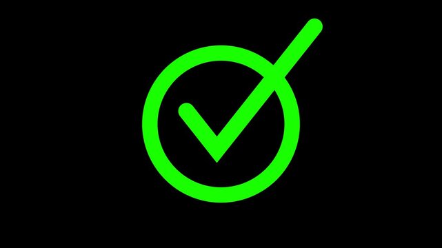 green tick on black