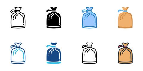 Sandbag icon set multiple style vector collection

