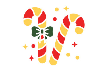 Fototapeta premium Candy cane icon. solid icon style. icon related to christmas. christmas elements vector illustration