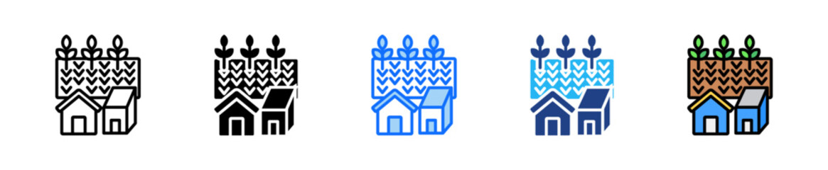 Urban Farming Icon Set Multiple Style Collection