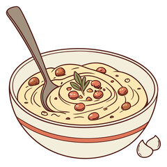 vector illustration of a bowl of soup