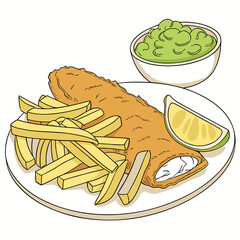 french fries and ketchup