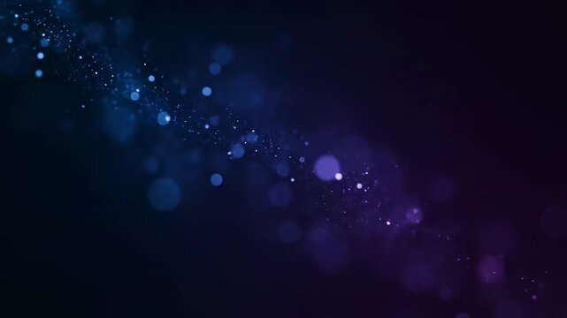 Abstract blue background with magic winter light and star particles, a dark vector Christmas snow design