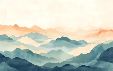 Obraz premium Abstract Mountain Landscape Painting