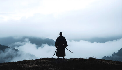 Fototapeta premium 侍のシルエット