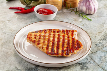 Grilled turkey breast fillet steak