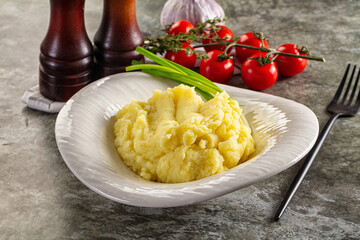 Mushed boiled potato homemade puree