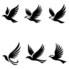 Fototapeta premium Flying Bird Silhouette Collection | Bird Flock Vector