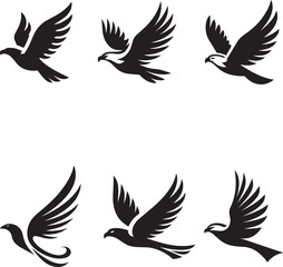 Obraz premium Flying Bird Silhouette Collection | Bird Flock Vector
