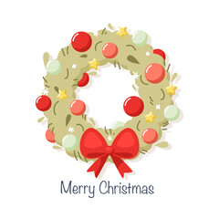 vector illustration of a Christmas wreath