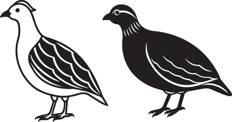 Obraz premium Duck Pair Silhouette | Water Bird Duo