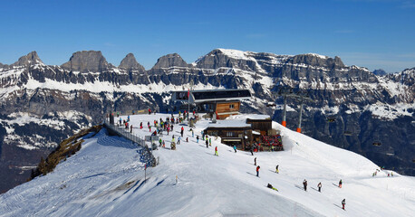 Prodkamm summit station, Flumserberg, Switzerland.