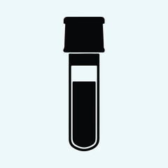 Illustration blood test tube sample medical analysis silhouette vector