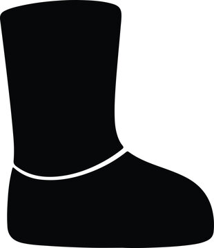 Illustration felt boot valenki winter shoe silhouette vector