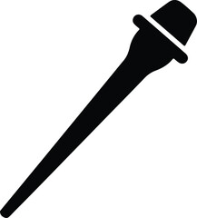 Illustration magic wand simple fairytale black silhouette vector