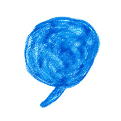 Blue Crayon Texture Speech Bubble Hand Drawn Rectangle