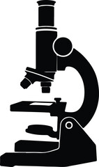 Illustration of a microscope tool laboratory science silhouette vector