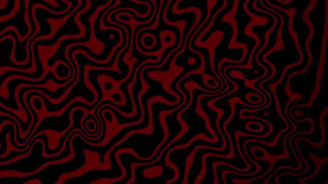 Abstract red and black swirling pattern with irregular lines suitable for backgrounds, textiles, and digital art projects.