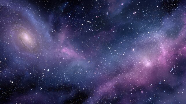 Celestial nightscape: vast space scene with twinkling stars and shimmering nebula dust - Powered by Adobe