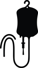 Illustration of intravenous drip bag simple silhouette vector