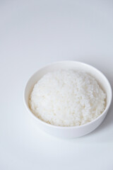 A bowl of rice isolated on white background