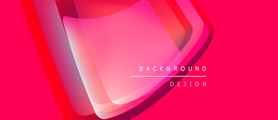 Abstract pink design features layered shapes, gradients, dynamic composition. Text reads background design centrally positioned. Vibrant, modern aesthetic.