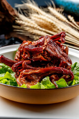 Delicious braised duck bones