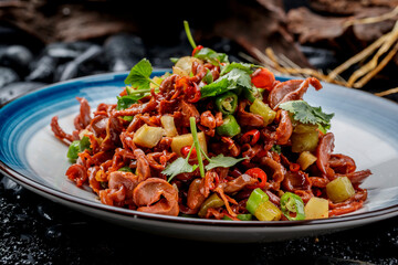 Stir-fried Chicken Gizzards with Chili Peppers