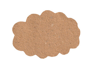 Brown Cardboard Cloud Shape Texture Isolated