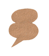Brown Cardboard Cloud Shape Texture Isolated