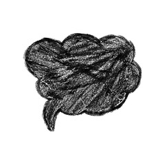 Black Charcoal Texture Cloud Speech Bubble Hand Drawn Sketch