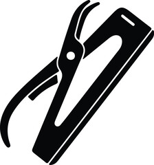 Illustration staple remover tool black office supply silhouette vector