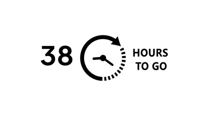 38 -Hour's timer illustration. Countdown timer clock icon.