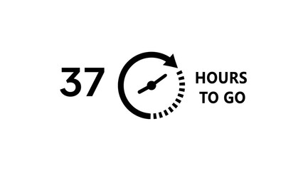 37 -Hour's timer illustration. Countdown timer clock icon.