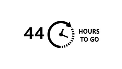 44 -Hour's timer illustration. Countdown timer clock icon.