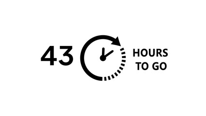 43 -Hour's timer illustration. Countdown timer clock icon.