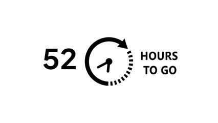 52 -Hour's timer illustration. Countdown timer clock icon.