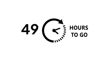 49 -Hour's timer illustration. Countdown timer clock icon.