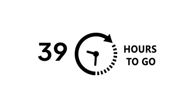 39 -Hour's timer illustration. Countdown timer clock icon.