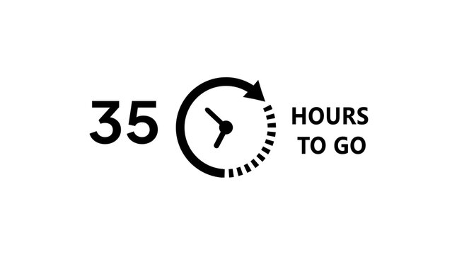 35 -Hour's timer illustration. Countdown timer clock icon.