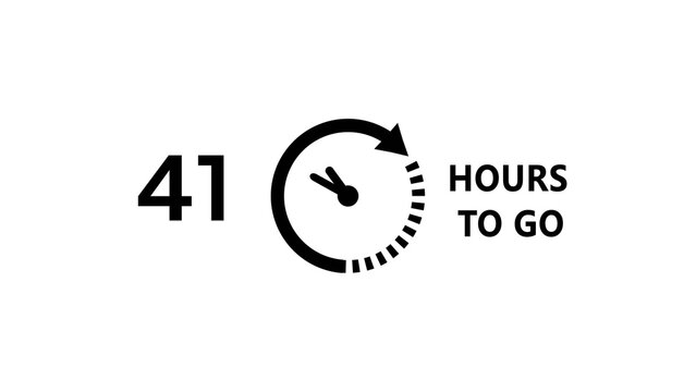 41 -Hour's timer illustration. Countdown timer clock icon.