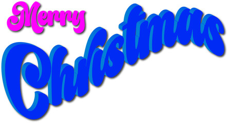 A vibrant and colorful merry christmas text graphic design element