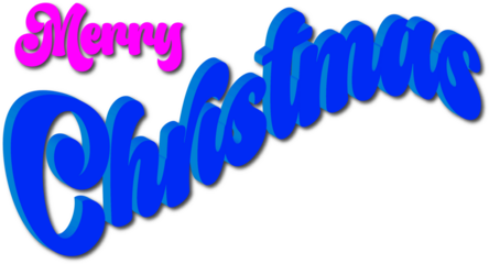 A vibrant and colorful merry christmas text graphic design element
