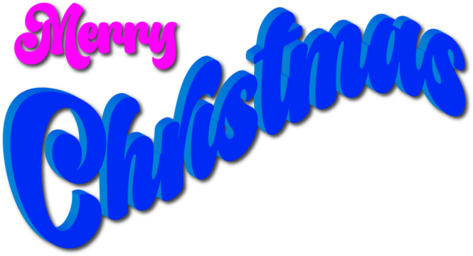 A vibrant and colorful merry christmas text graphic design element