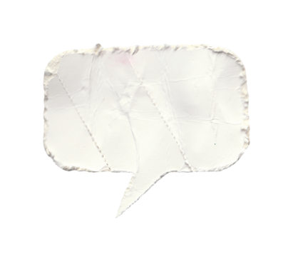 Crumpled White Torn Paper Speech Bubble Mockup