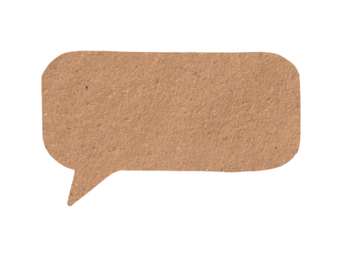 Elliptical Brown Paper Speech Cloud with Grainy Texture