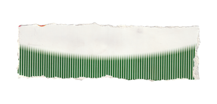 Green Striped Ripped Paper Piece Isolated - Powered by Adobe