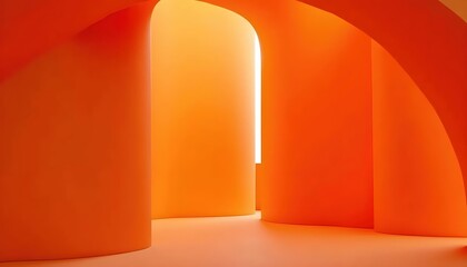 Shadows Flowing Across Smooth Architectural Curves in Warm Tones