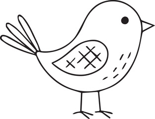 Elegant vector line art bird drawn in a clean, minimal outline style. Perfect for Valentine’s Day designs, nature-themed projects, branding, stickers, greeting cards, wedding decor and illustrations.